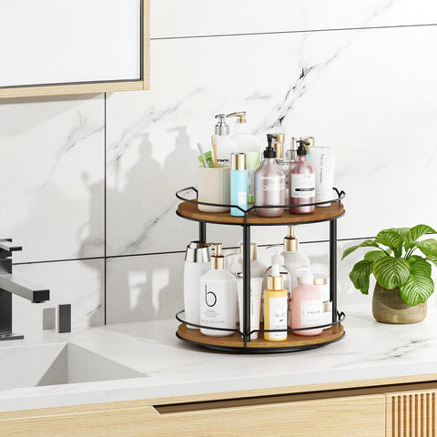MUTUALUS kitchen countertop organizer spins smoothly for convenient display