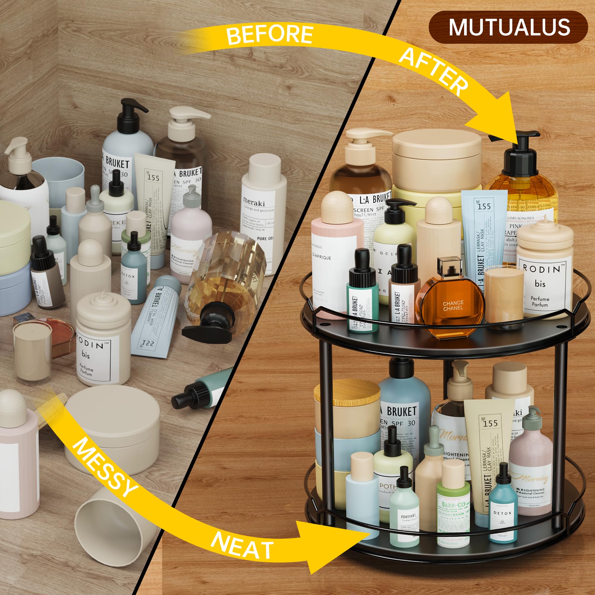 MUTUALUS bathroom vanity organization ideal for cosmetics and toiletries