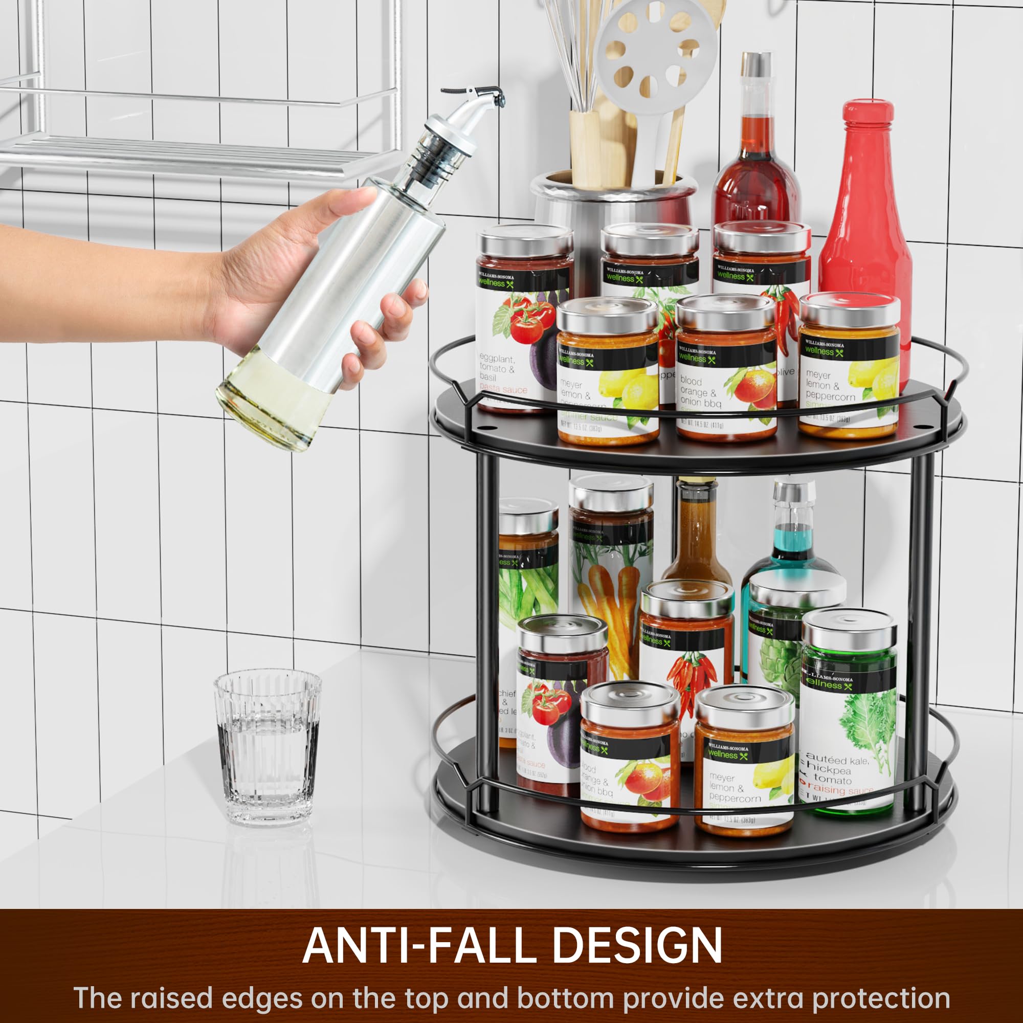 MUTUALUS kitchen counter decor with farmhouse style and functional storage