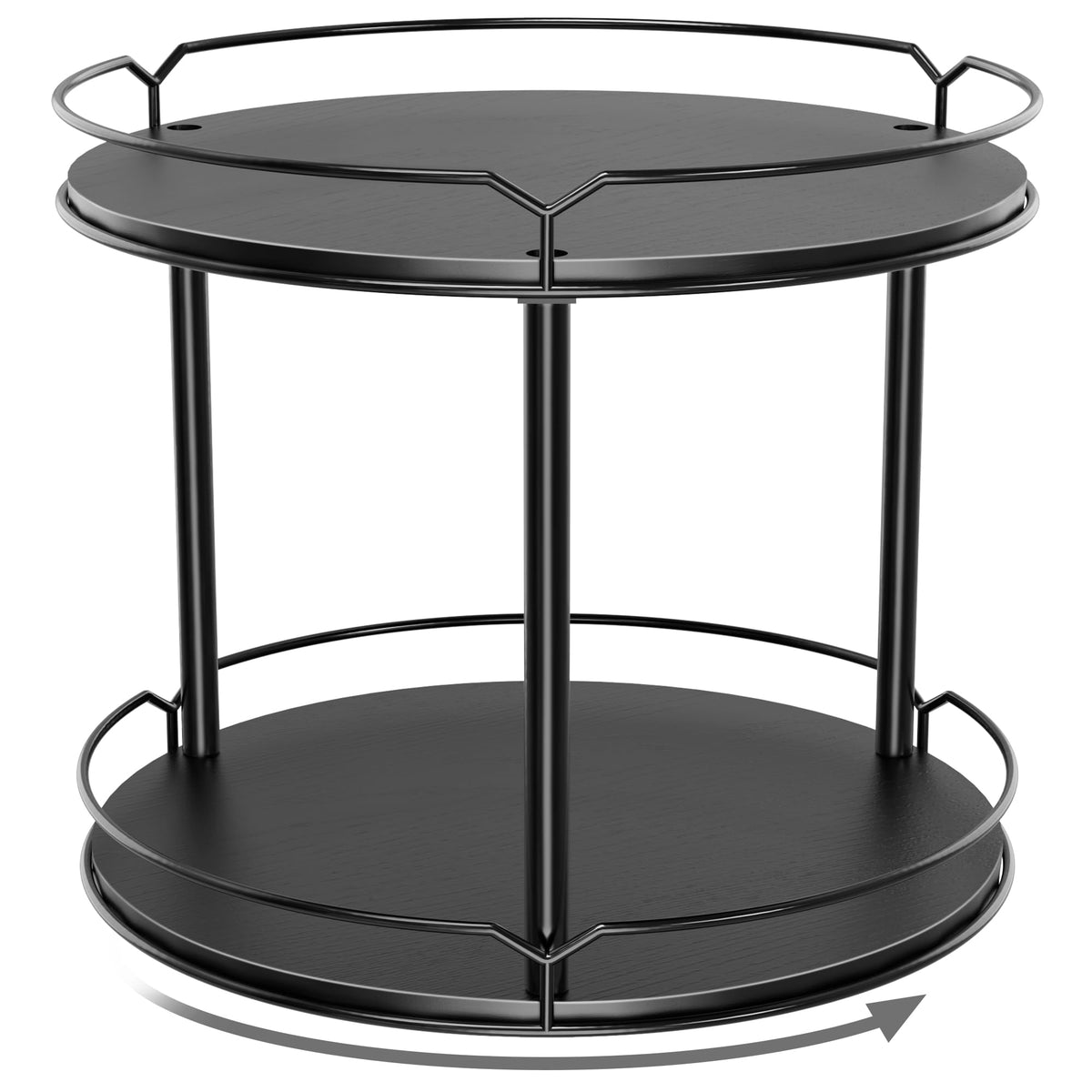 MUTUALUS Lazy Susan top view showing organized spice storage on the countertop