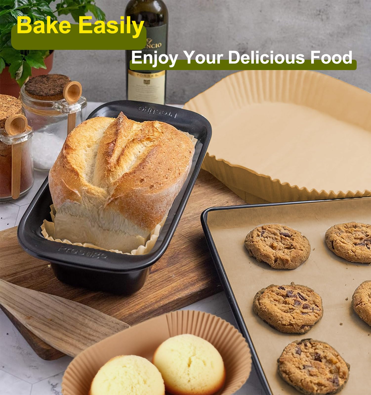 Mutvle 125-piece pack provides ample liners for daily baking needs.