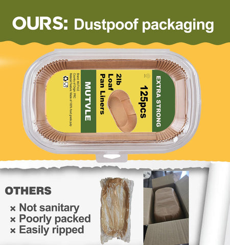 Mutvle loaf pan liner illustration indicating heat resistance up to 450F