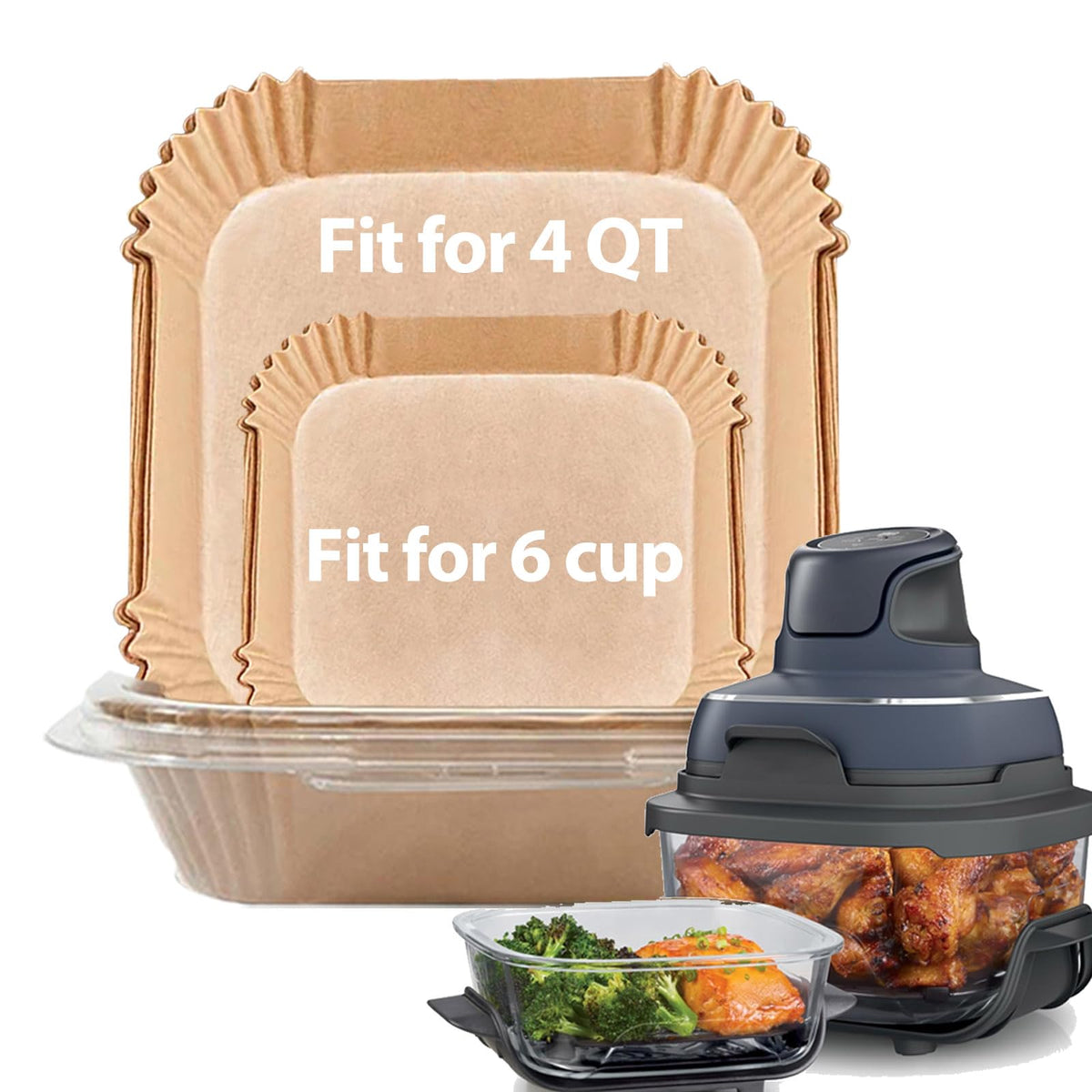 Mutvle Ninja Crispi liners boxed packaging for easy storage and mess-free cooking.