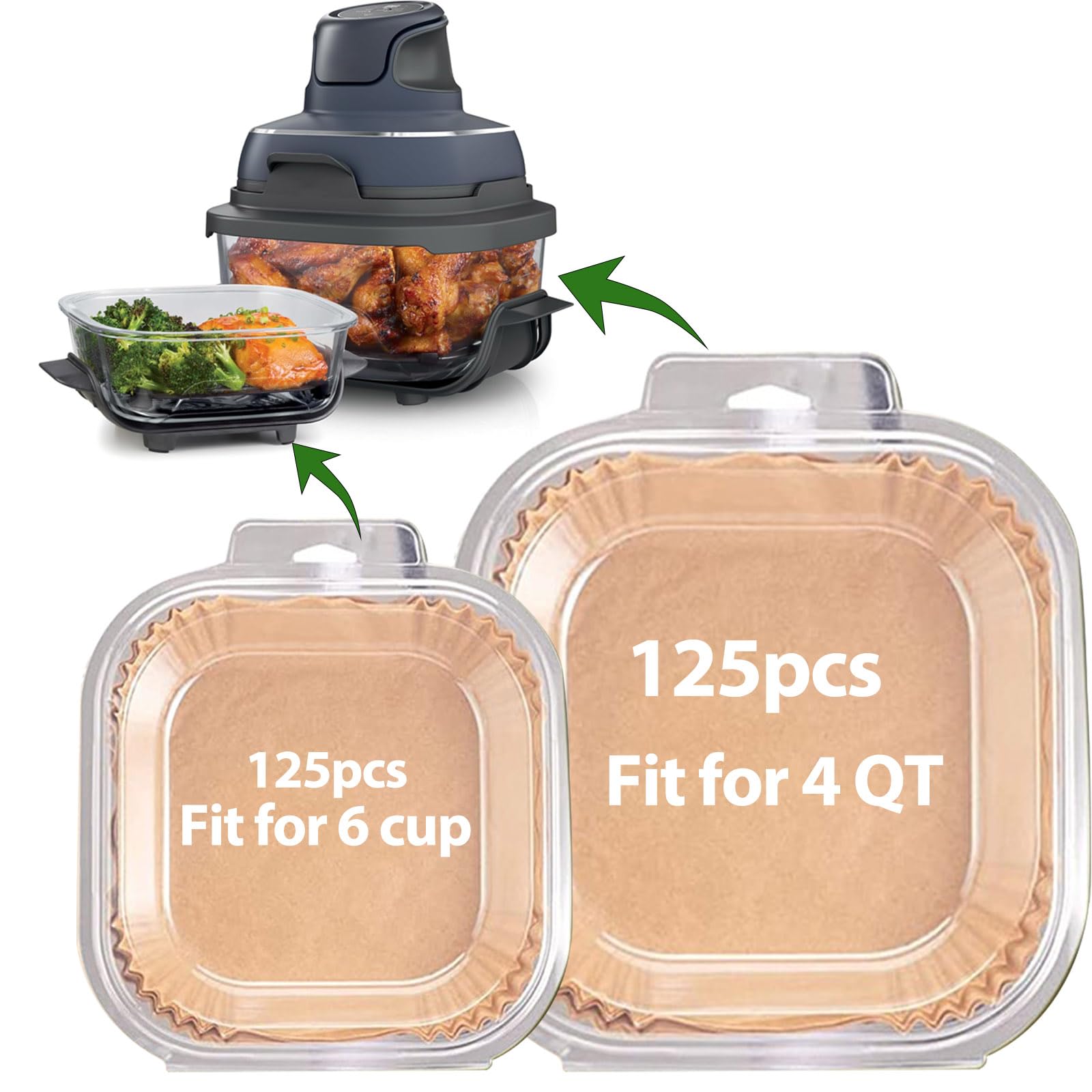 Mutvle Ninja Crispi large liners for 4 QT cups, mess free frying