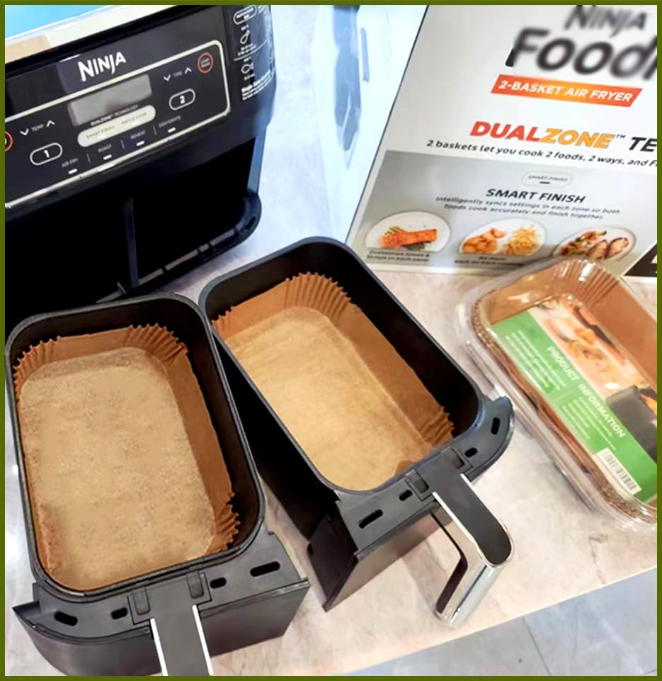 Mutvle Ninja dual-basket liner keeps oils contained for easy cleanup.