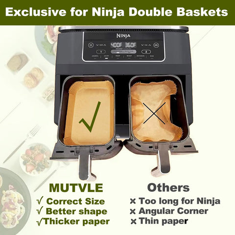 Mutvle liners compatible with Ninja DZ201 for easy use and cleanup.