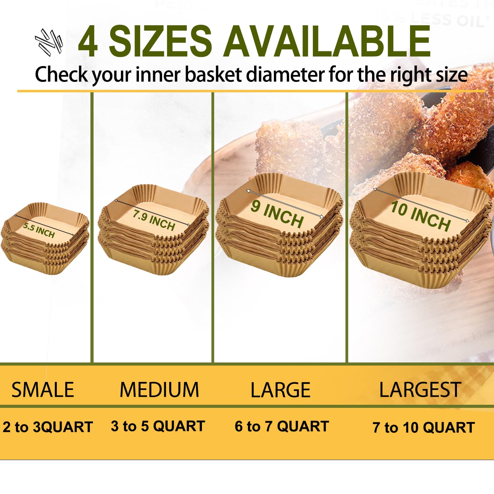 Mutvle liner oil-proof and water-proof material reduces messes.