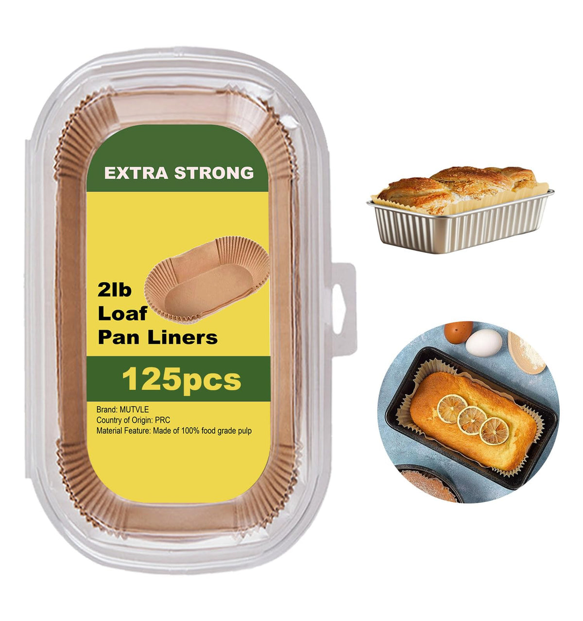 Mutvle loaf pan liners in protective packaging, ready for storage and quick use.