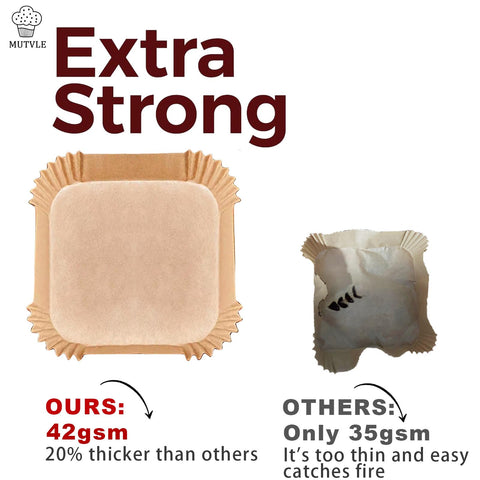 Mutvle square liner with 4.5 cm edge protects fryer sides.