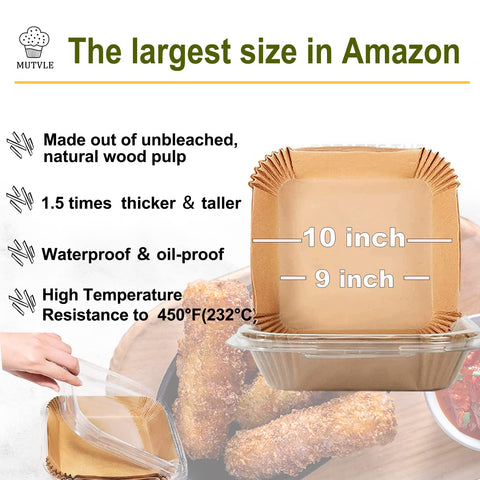 Mutvle XXL 100-piece pack of non-stick parchment liners for quick meals.