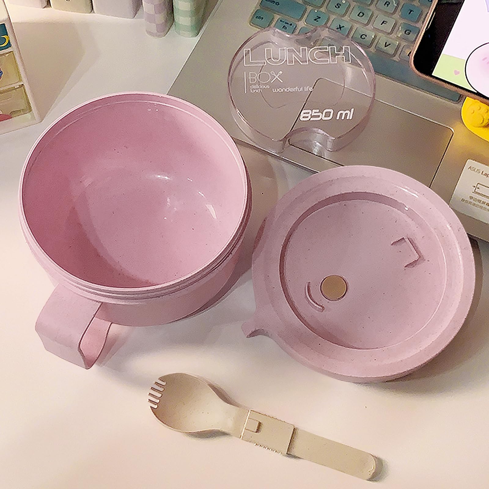 MUUBOOX dishwasher-safe pink bowl close-up for easy cleaning