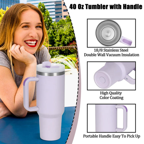 Muwnrol 40oz tumbler with vacuum insulation keeps drinks hot or cold longer