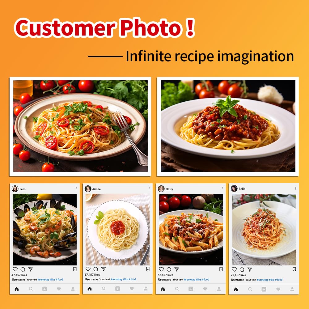 MUXIUNT strainer lid drains starch while cooking for lighter pasta dishes.