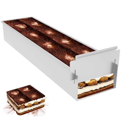 Muyoka nonstick rectangle cake pan outer view for effortless cake release.