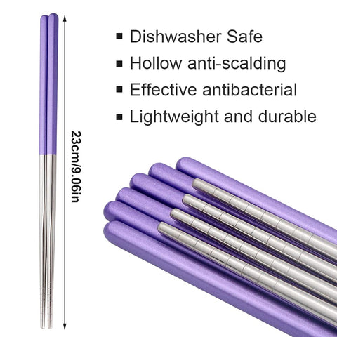 MUYOS hollow-design chopsticks offer cool touch and balanced handling.