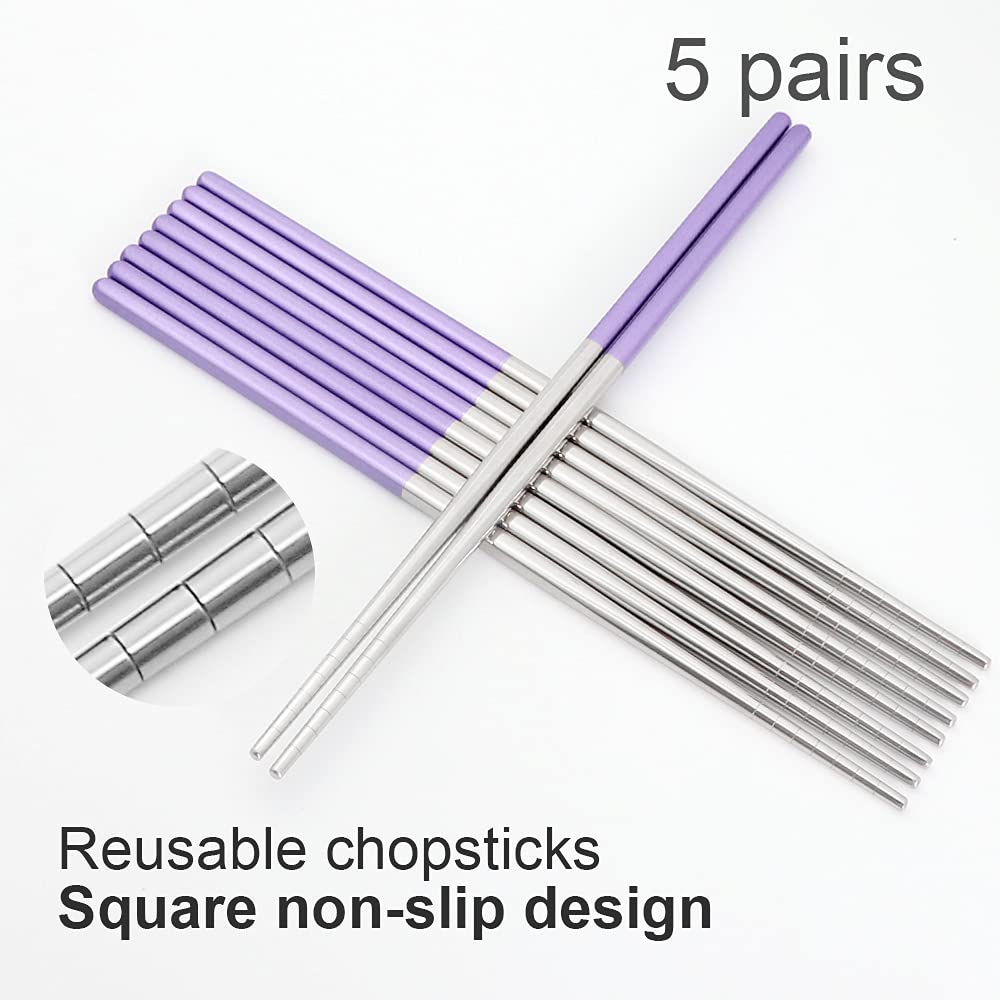 MUYOS SUS304 stainless steel chopsticks are reusable and food-grade.