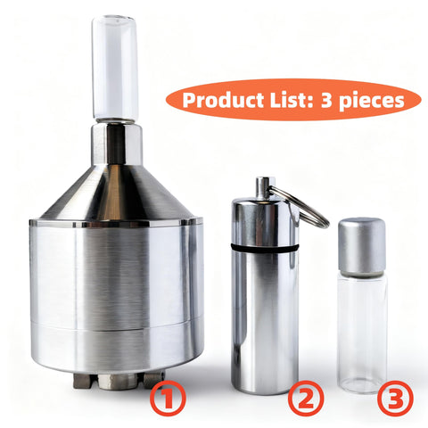MuYuDaDi spice grinder open compartment reveals detachable parts for thorough cleaning.
