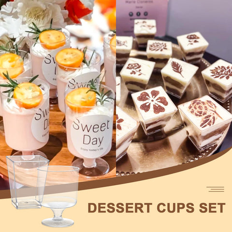 mwellewm 5oz goblet dessert cups with round silhouette for stylish servings