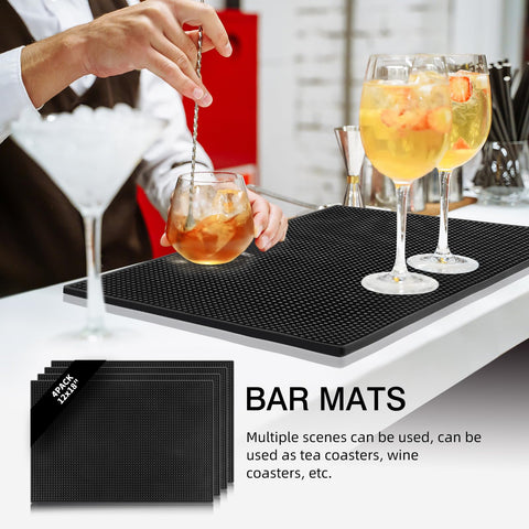 Mwellewm bar mats black finish complement counters and durability