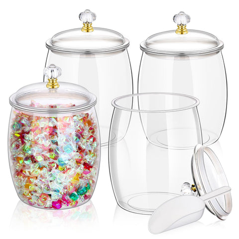 mwellewm candy jar with lid closed for airtight freshness in the pantry.
