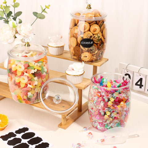 mwellewm clear plastic apothecary jar shows contents without opening.