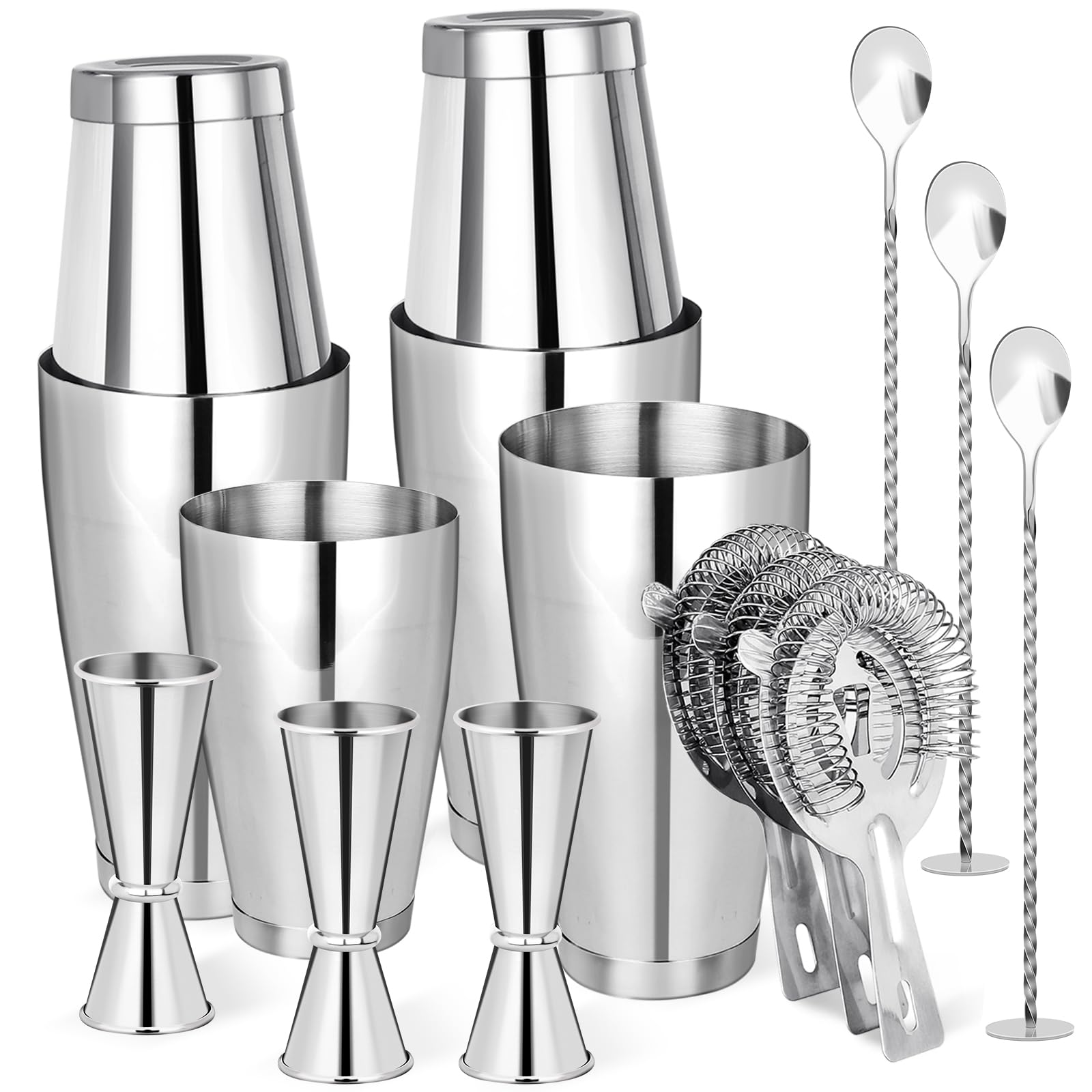 mwellewm cocktail shaker Boston set with 28oz and 18oz tins for pro-quality mixing