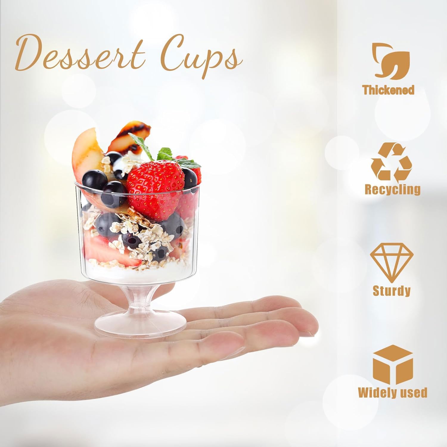 mwellewm crystal-clear plastic dessert cups for easy cleanup