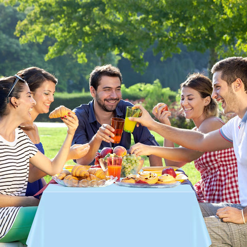 mwellewm waterproof tablecloth protects surfaces during party spills
