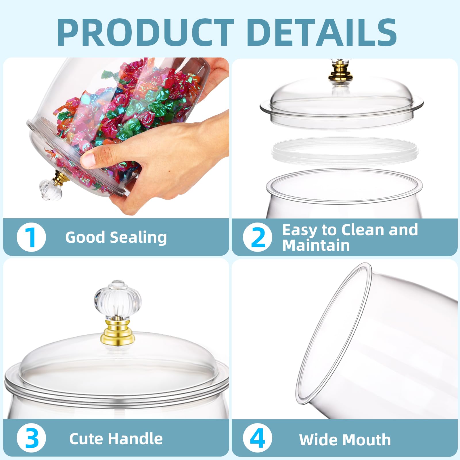 mwellewm gold-rim lid handle for easy opening and closing.