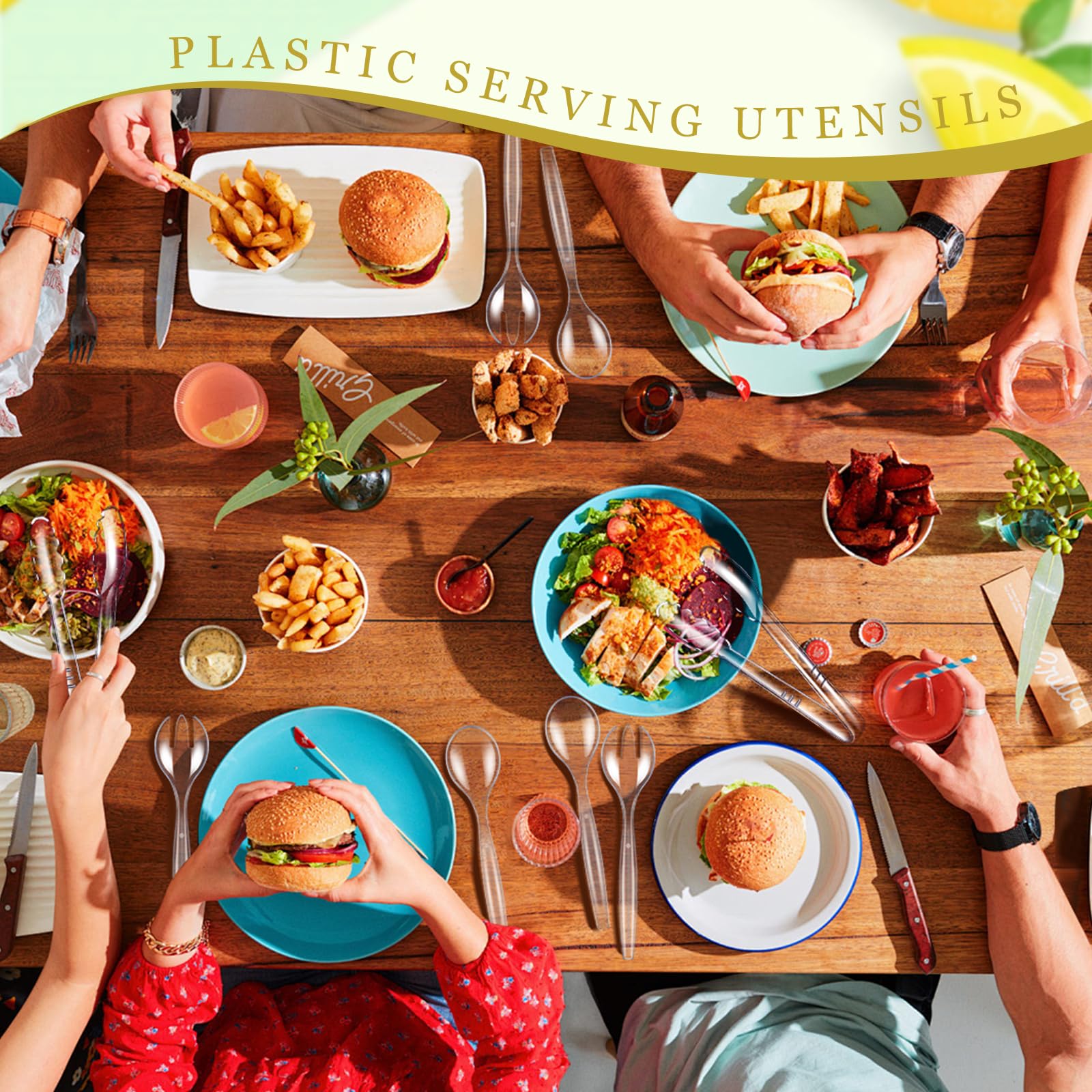 MWELLEWM disposable party utensils for easy cleanup after events