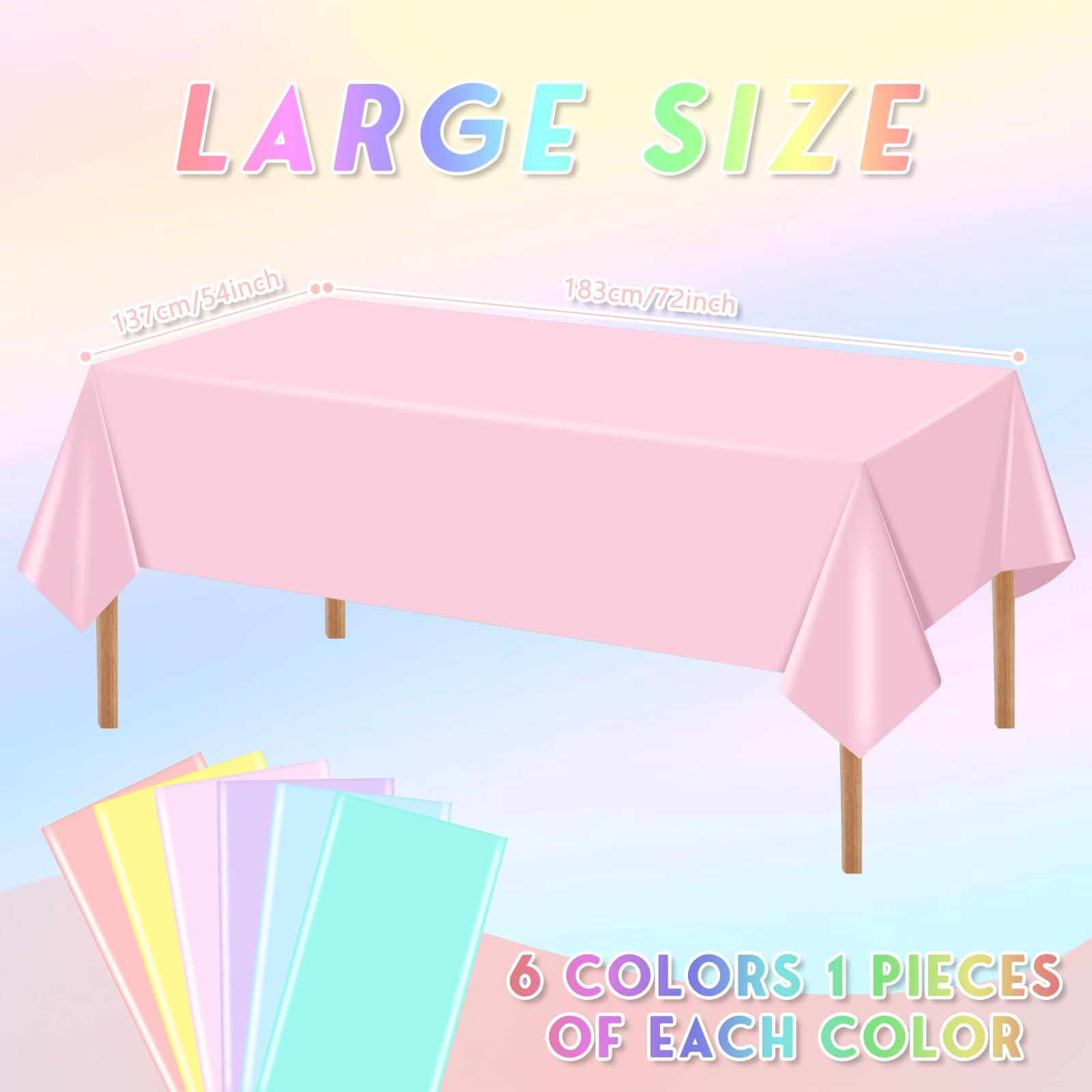 mwellewm pastel tablecloths arranged for Easter or spring event