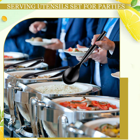 MWELLEWM serving forks provide precise portions on platters.