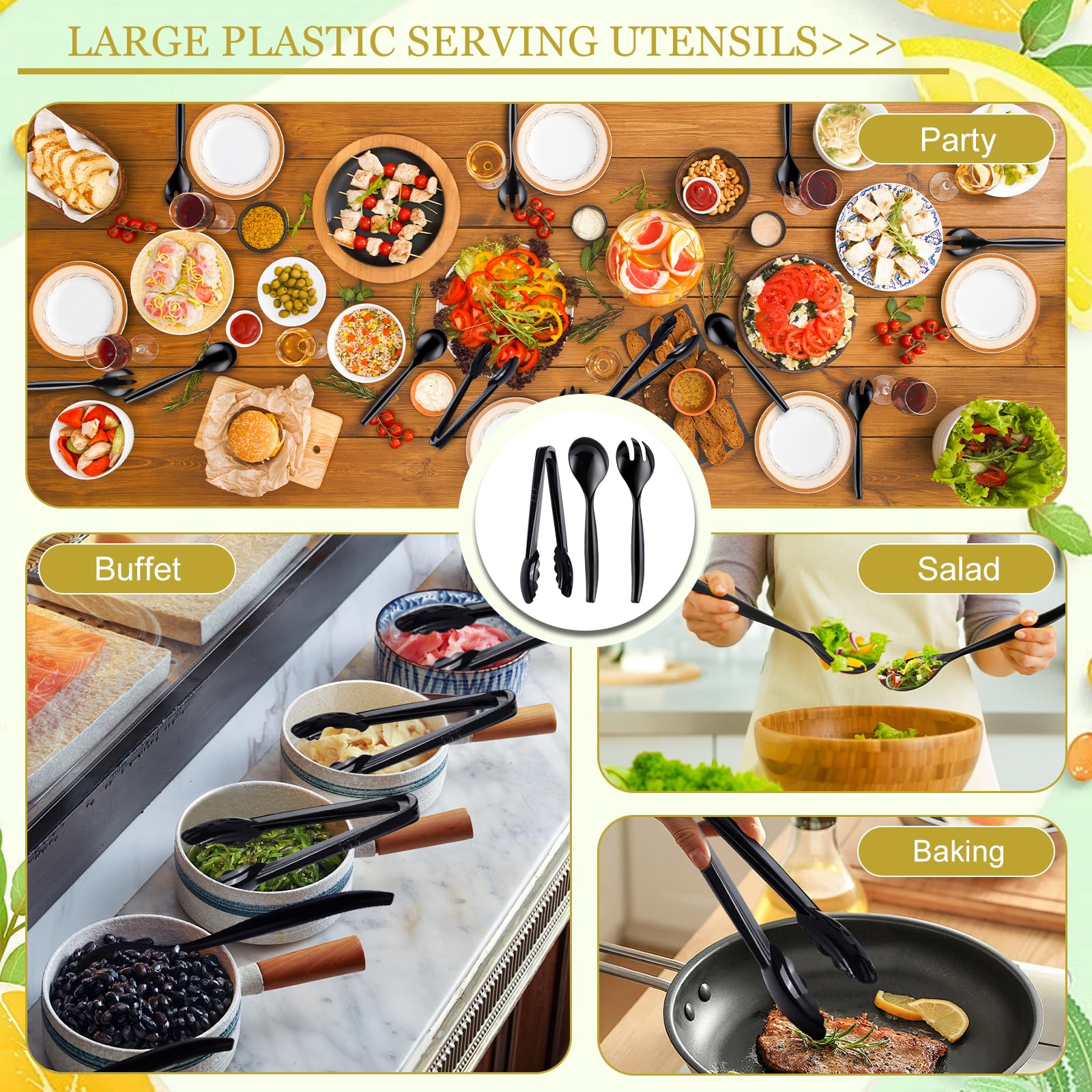MWELLEWM serving tongs offer a sturdy grip for easy serving.