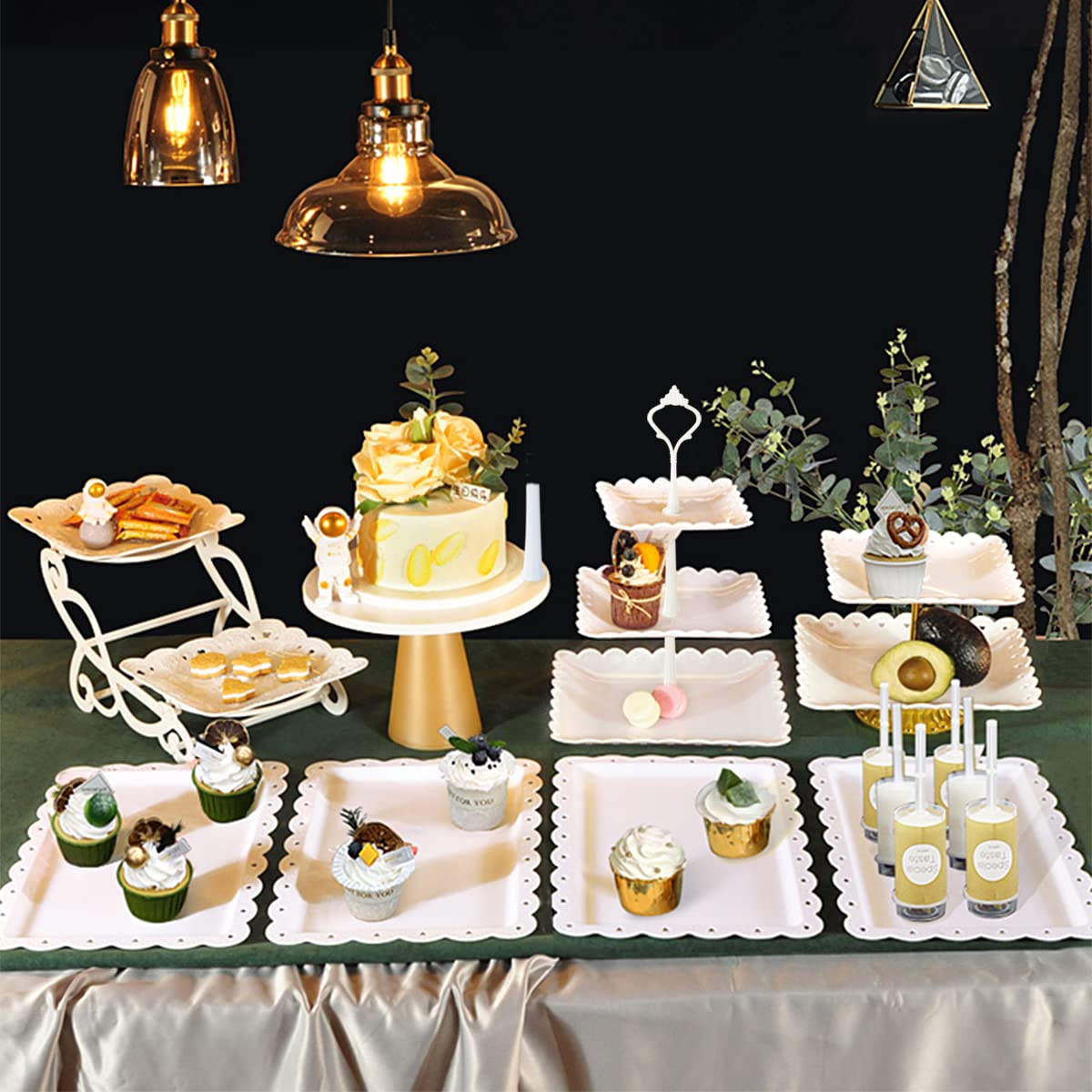 MWellewm tea party dessert display white elevates a refined table setting
