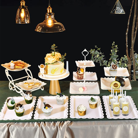 MWellewm tea party dessert display white elevates a refined table setting