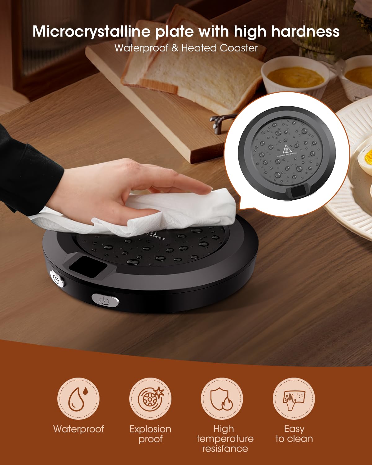 MXMZHXU mug warmer three temperature settings in use