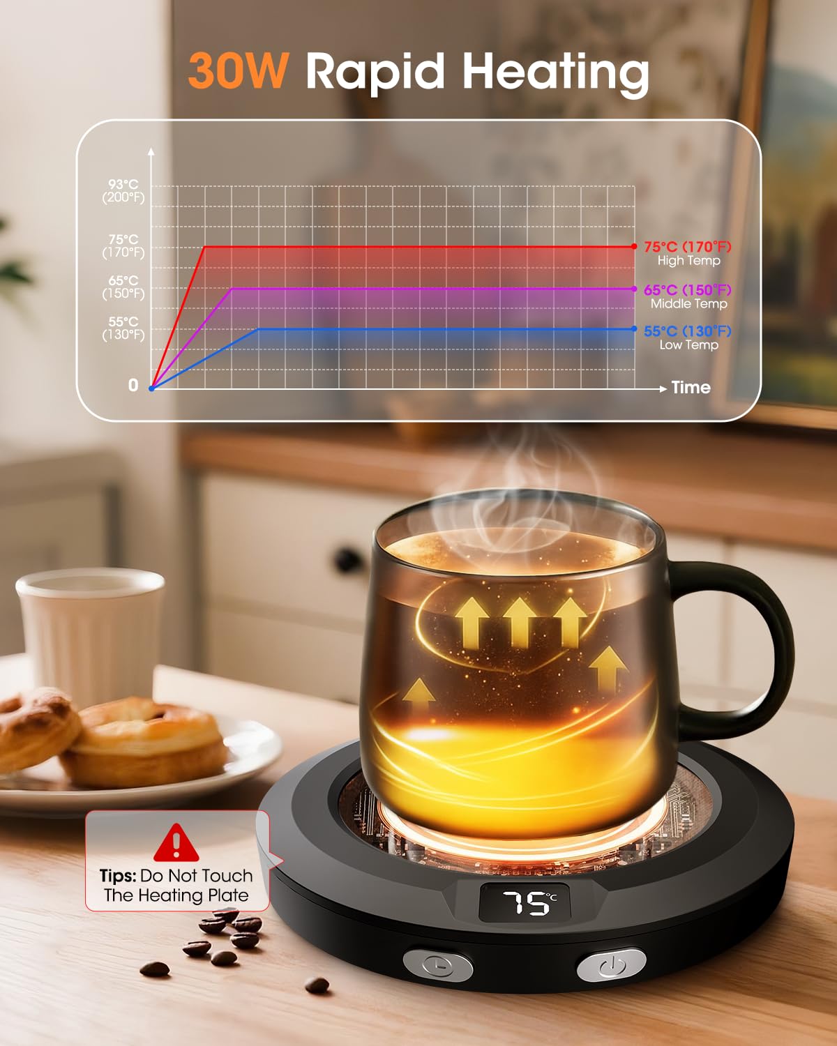 MXMZHXU mug warmer ambient light colors illuminate workspace