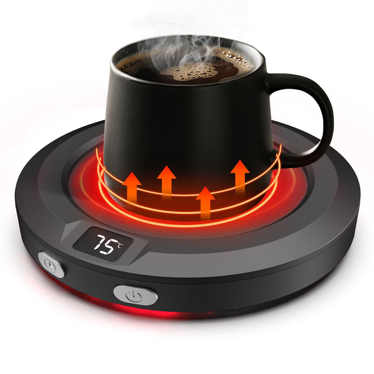 MXMZHXU mug warmer front view showing compact desk design