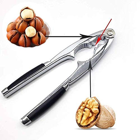 MxTong walnut pecan cracker demonstrates big and small sawtooth options for versatile shelling.