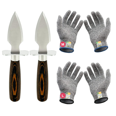 MYBMHTNB oyster knives stainless steel duo enable smooth, safe shelling at home.