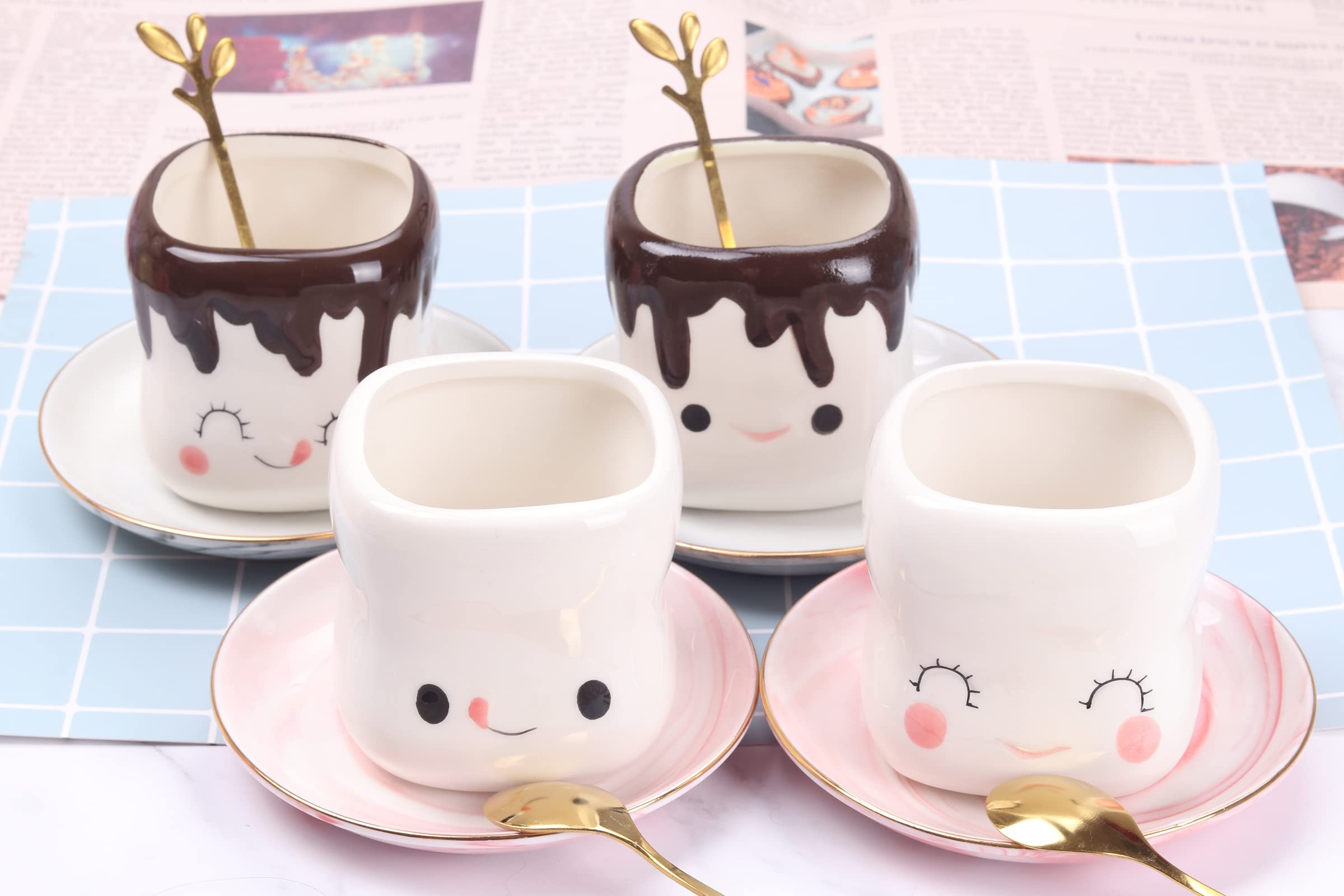 Gift-ready Mycts marshmallow mug set wrapped for holidays.