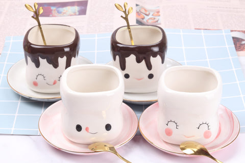 Gift-ready Mycts marshmallow mug set wrapped for holidays.