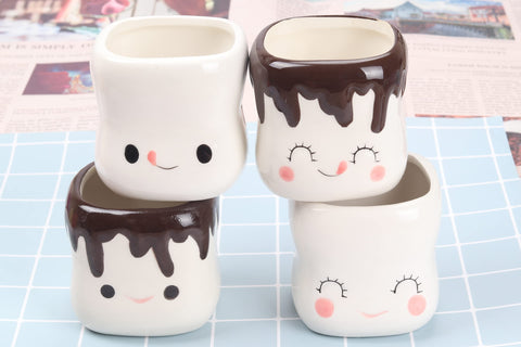 Cute home décor with Mycts mugs displayed on a shelf.