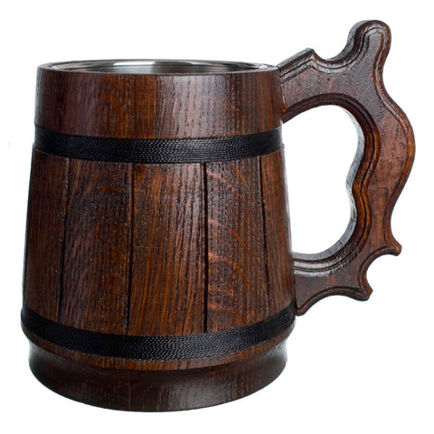 MyFancyCraft 20 oz beer mug with steel liner keeps beer cold longer.