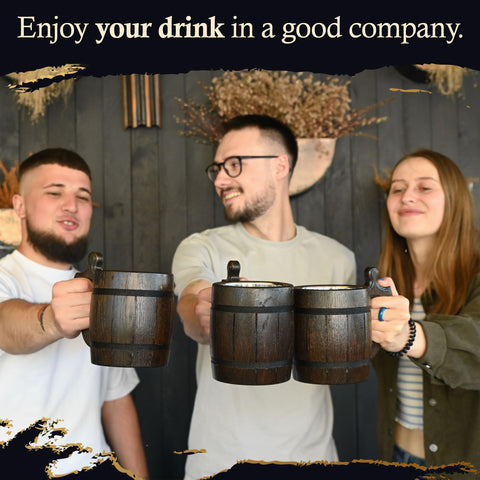 MyFancyCraft beer mug barrel brown finish adds rustic elegance