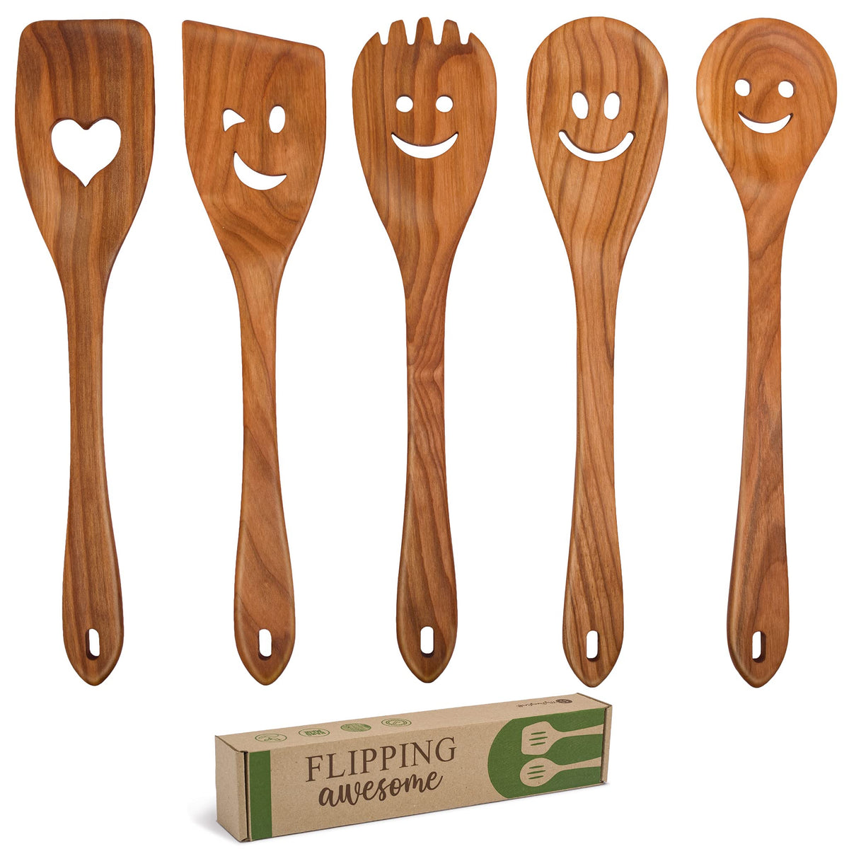 MyFancyCraft MFC 5-piece spoons in cherry wood for versatile cooking