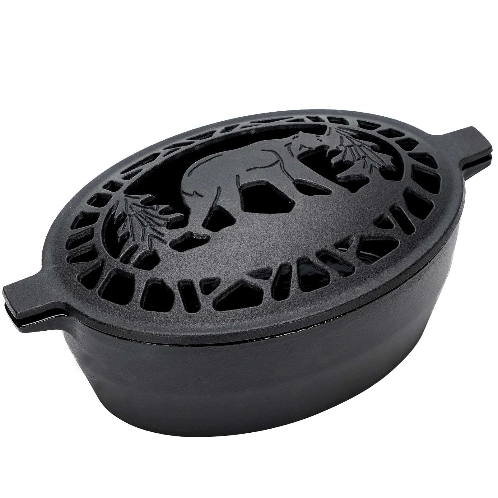 MYFIREPLACEDIRECT wood stove steamer with bear-pattern lid for easy water refills