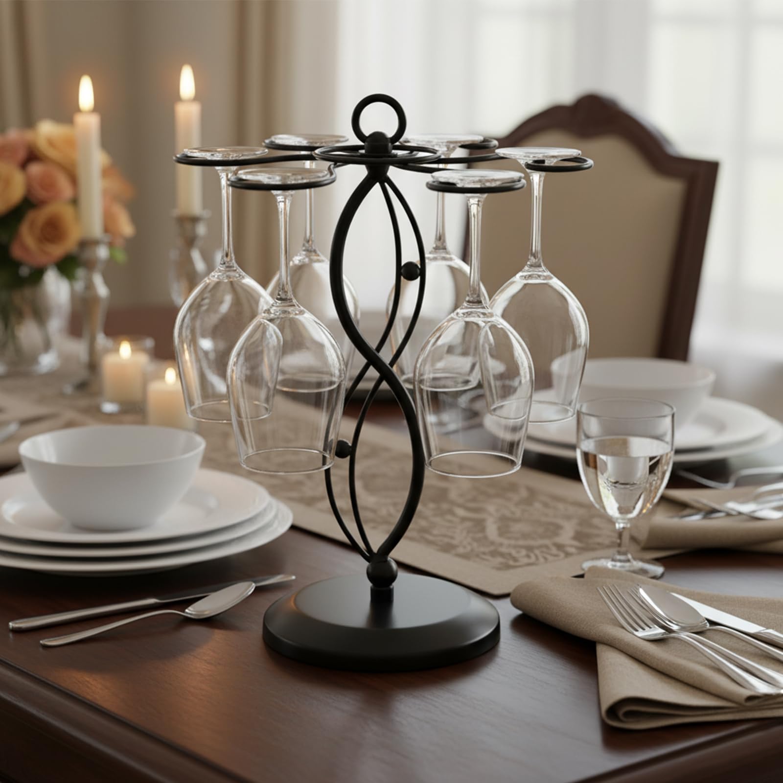 MyGift rack base detail highlights sturdy, weighted foundation for stability.