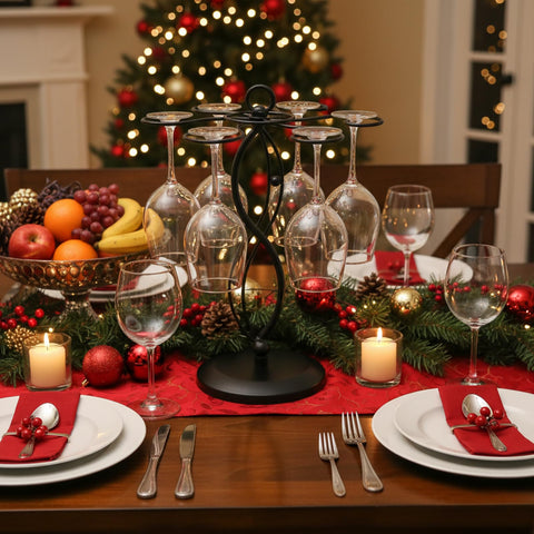 MyGift 6-Hook swivel mechanism emphasizes easy access to stemware.