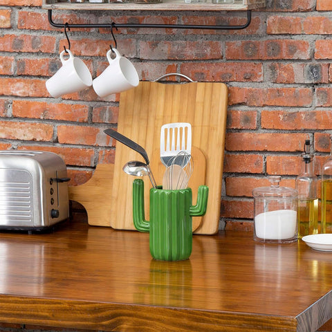 MyGift ceramic cactus shows 6.5H × 7.3W × 3.7L dimensions.